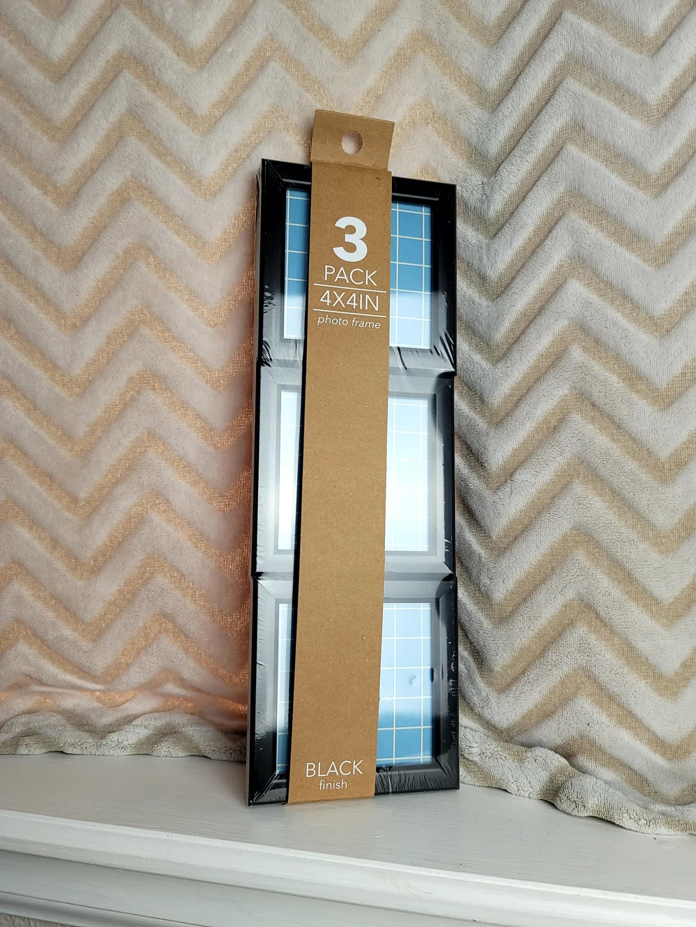 Black 3-Pack 4x4in Photo Frames - Black Finish